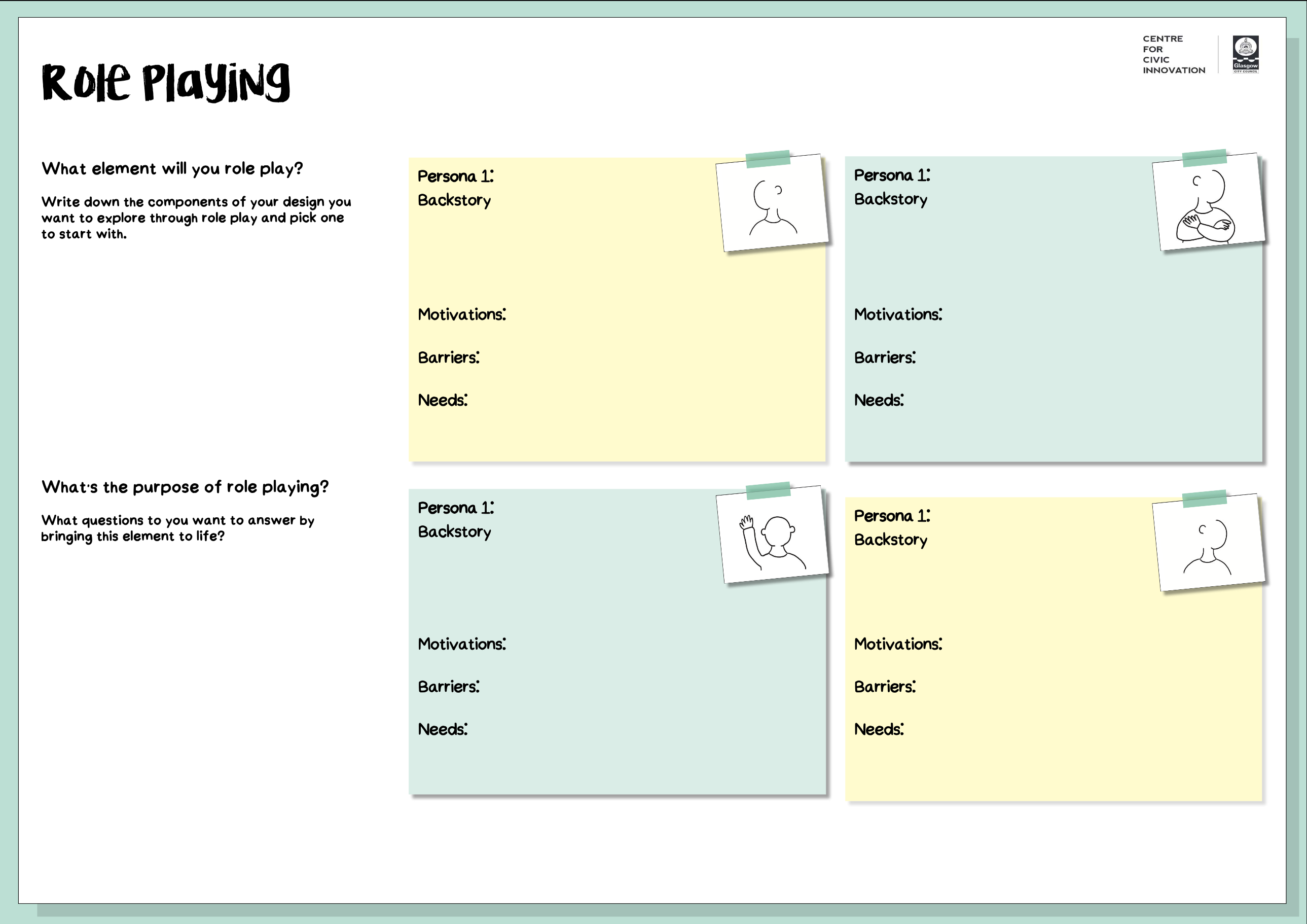 Screenshot of the printable Role Playing tool